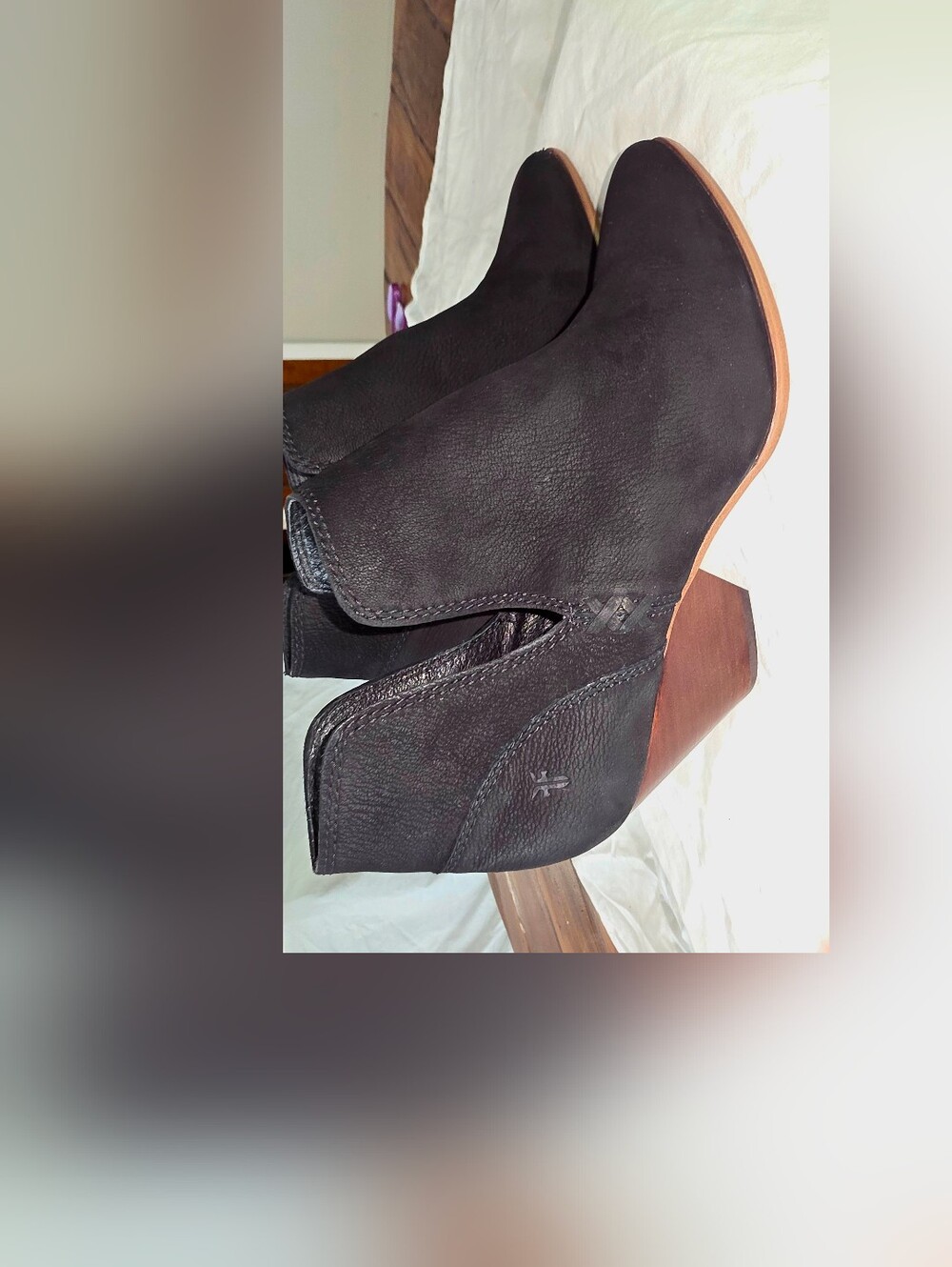 FRYE AND CO. Black Suede Cutout Ankle Booties - Picture 9 of 9